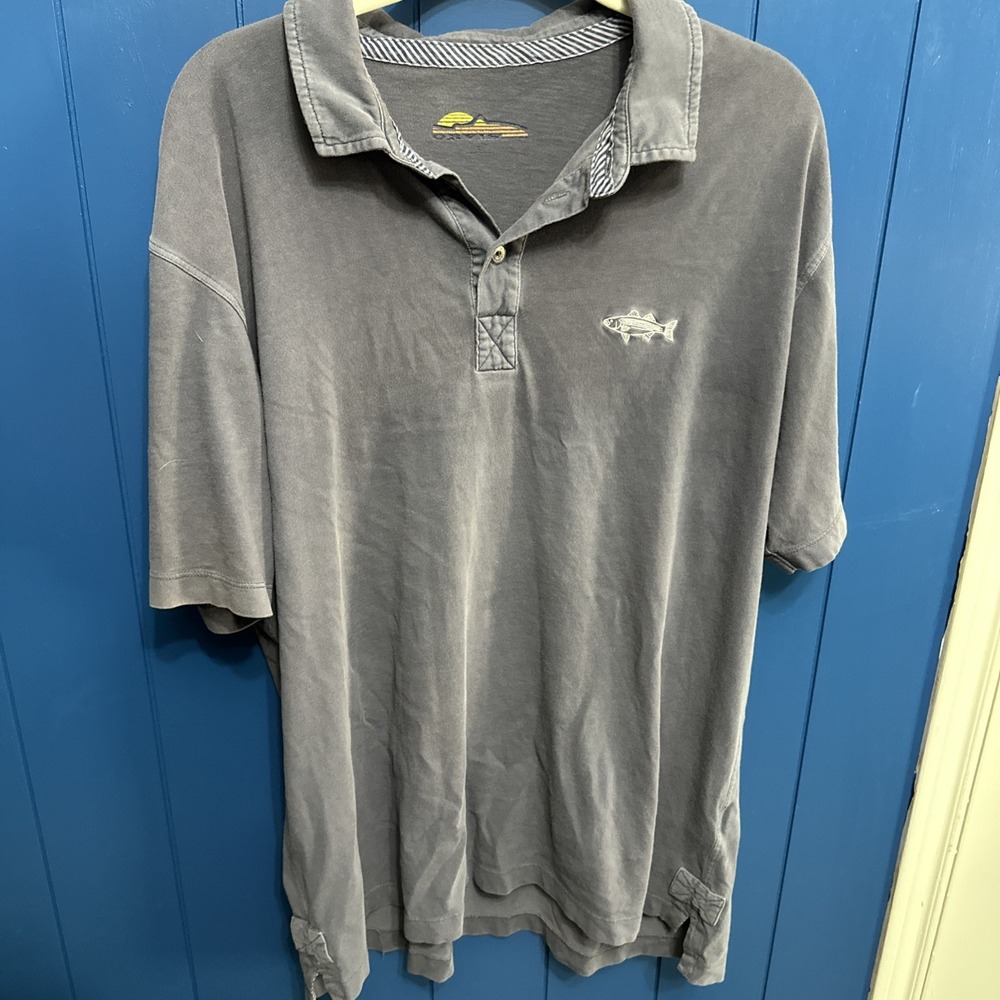 Orvis Shirt Mens Large Gray Polo Short Sleeve Anglers‎